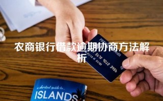 农商银行借款逾期协商方法解析