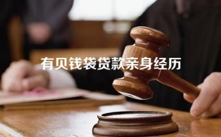 有贝钱袋贷款亲身经历