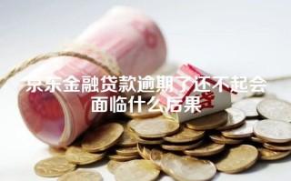 京东金融贷款逾期了还不起会面临什么后果