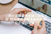 四川锦程消费金融欠款怎么还_四川锦程消费金融有限责任公司的贷款