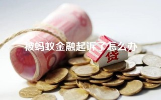 被蚂蚁金融起诉了怎么办