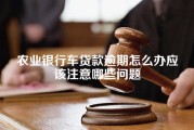 农业银行车贷款逾期怎么办应该注意哪些问题