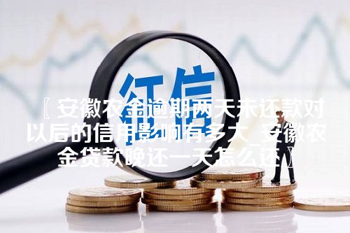 安徽农金逾期两天未还款对以后的信用影响有多大_安徽农金贷款晚还一天怎么还